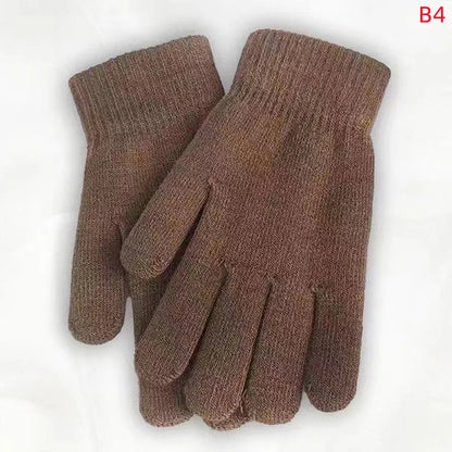 Winter Knitted Gloves Men Women Touch Screen Cold-proof Warm Full Finger Gloves Korean Style All-match Cycling Wool Gloves