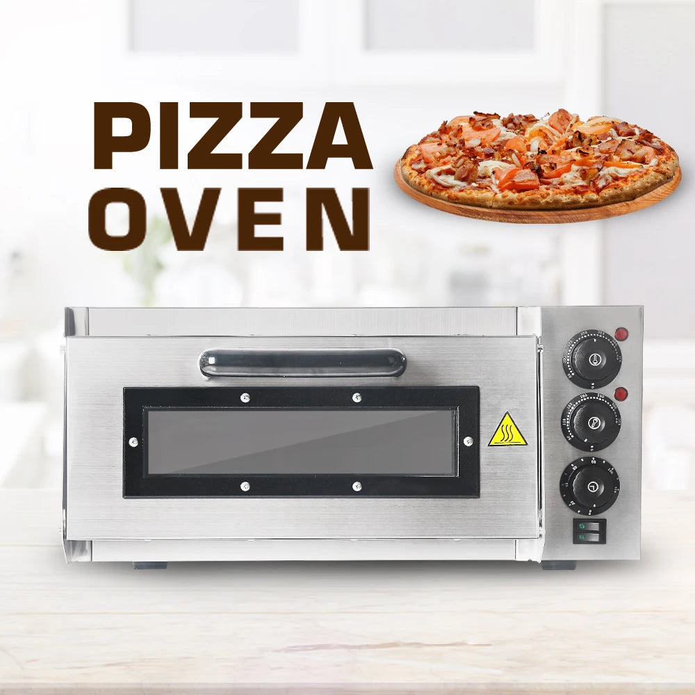 ITOP Electric Pizza Oven Baking Machine Stainless Steel Commercial / Househould Pizza Cooker Bakery Stone Dual Heating Elements