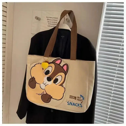 Disney new Chichititi Cartoon Print Large Capacity Women's Handbag Daily Travel Mummy Bag Fashionable and Versatile Shoulder Bag