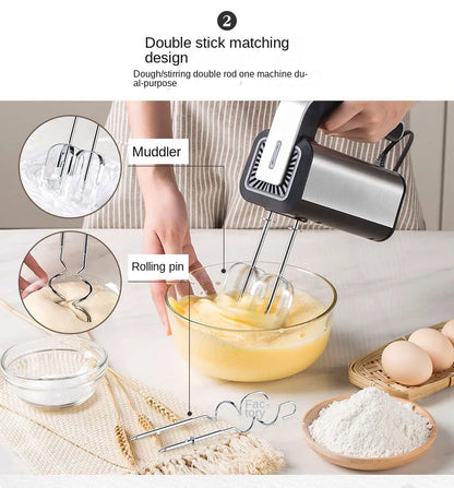 Electric Egg Beater Stainless Steel mini whipped cream white and Flour Mixer cake baking egg beater multifunctional doughmaker