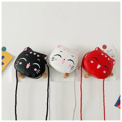 New Cartoon Children's Crossbody Bag Cute Cat Kids Fashion Coin Purse Purse Handbag Cute Mini Shoulder Bag for Girls and Boys