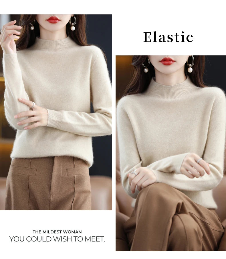 Cashmere Sweater Female 100% Merino Wool Winter Women Knitted Femme Pullover Top Winter Warm Women's 2024 New