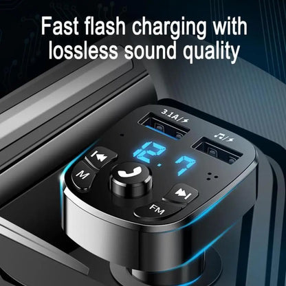 Car Mp3 Player Dual Usb Fast Charger Fm Bluetooth Receiver Bluetooth Compatible 5.0 Fm Transmitter Usb Flash Drive Plug Car Kit