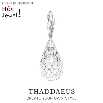 Faceted Teardrop Glass Crystal Charms Findings 925 Sterling Silver Pendant 2019 Fashion Water Drop Loose Spacer Beads