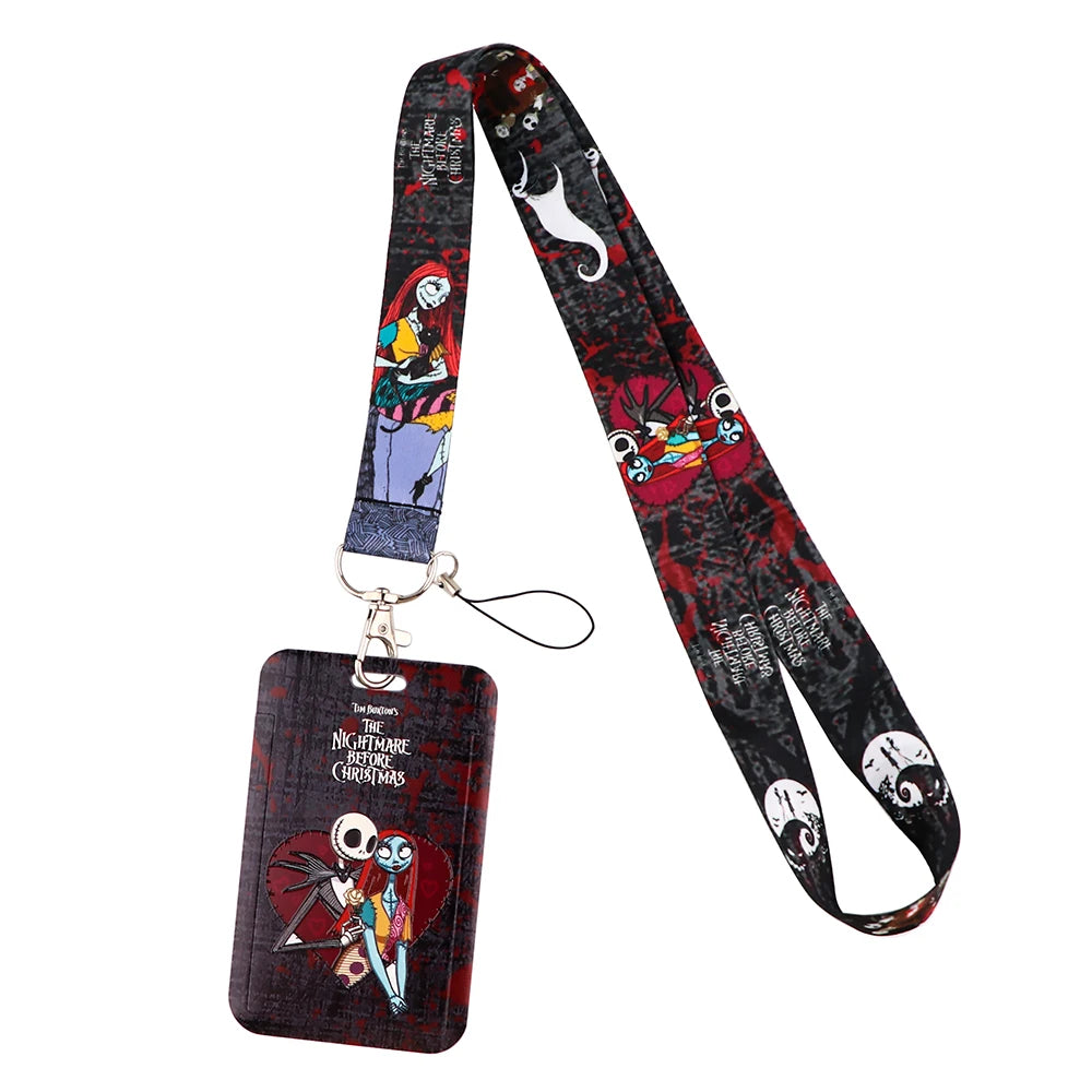 Lilo Stitch Cute Couples Lanyard For Keys Chain Credit Card Cover Pass Mobile Phone Charm Straps ID Badge Holder Key Accessories