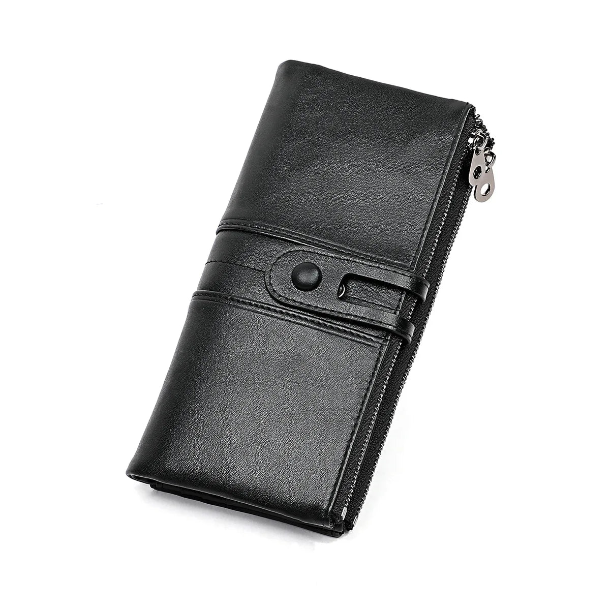 New RFID Long Women Wallets Genuine Leather Name Engraving Zipper Coin Pocket Luxury Female Purse Brand Card Holder Women Wallet