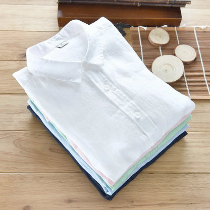 Designer New Long Sleeve Casual Trend Pure Linen Brand Shirts For Men Fashion Comfortable Top Clothes Camisas De Hombre Chemise