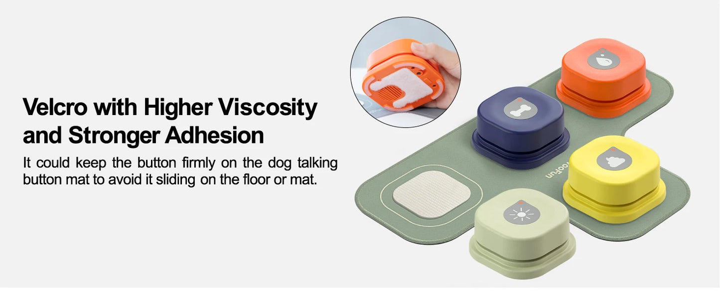 MEWOOFUN Dog Button Record Talking Pet Communication Vocal Training Interactive Toy Bell Ringer With Pad and Sticker Easy To Use