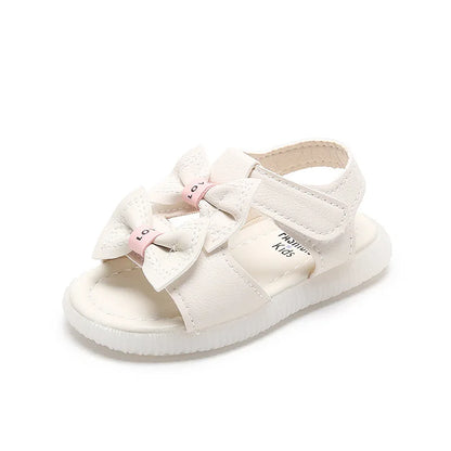 Summer Korean Style Baby Sandals Kawaii Bowtie Girls Toddler Shoes Soft Sole Antislip Infant Baby 1 Year Shoes First Walkers