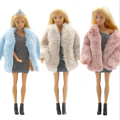 Fashion Cashmere Overcoat for Blyth 1/6 30cm BJD Doll Clothes Accessories Casual Wear Winter Dress Warm Clothes