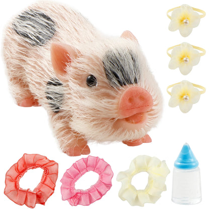 5/6 Inch Silicone Pig Doll Toy Mini Soft Lifelike Silicone Pig Doll Miniature Reborn Silicone Pig With Accessories For Kids Gift