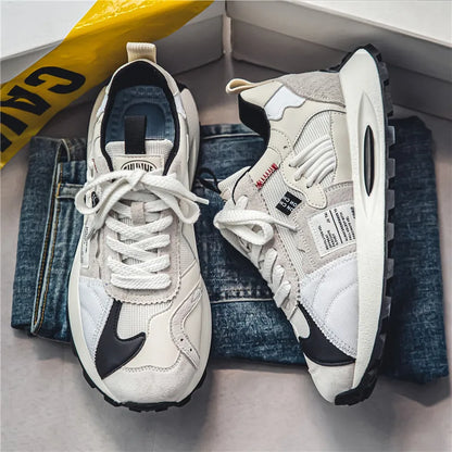 Fashion Designer Men Shoes Dissolve Thick Shoes Casual Sneakers Men Platform Trend  Chunky Sneakers Walking Shoes