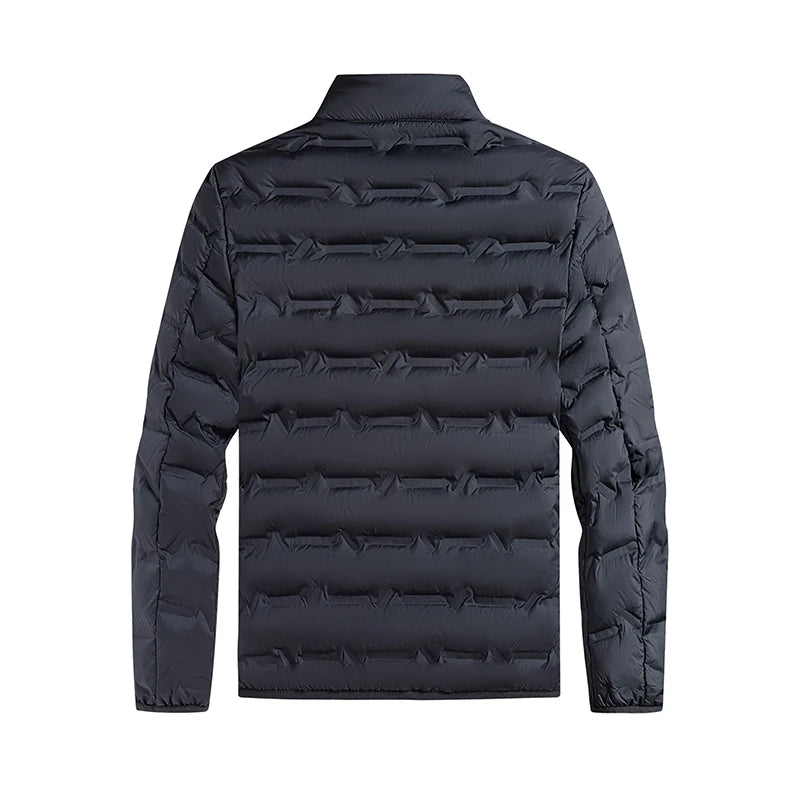 Graphene Self-heating Down Jacket Men Solid Windproof Pleated Down Jackets Stand Collar Classical Warm Winter Jackets Male