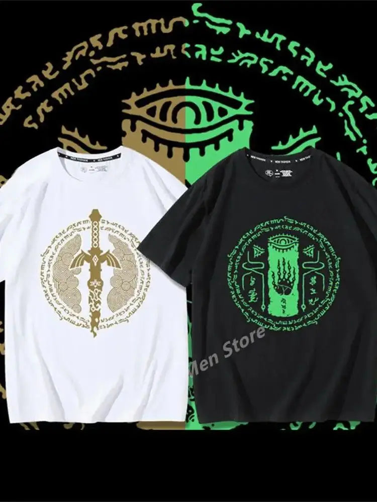 (Uniqlo) Legend of Zelda Temple Seal T-shirt Y2k Tees Men Kid T-shirt Top Men Cotton T-shirt Summer Women T-Shirt Men Clothing