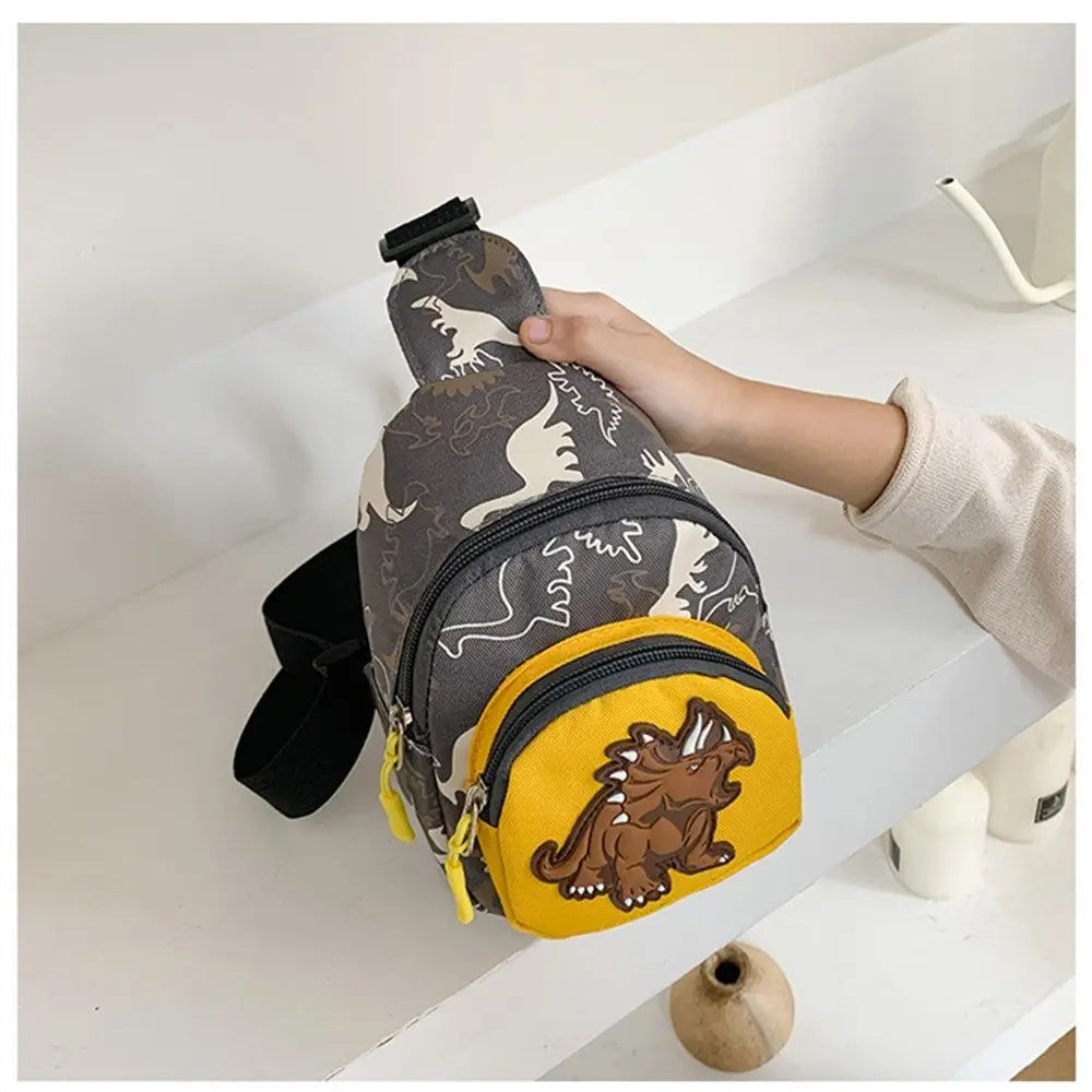 Baby Girls Boys Sling Bag Cute Dinosaur Cartoon Kids Bag Child Waist Bag Travel Shoulder Bag For Toddler Preschool Kids