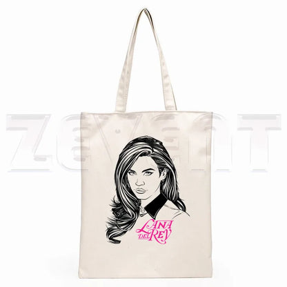 Lana Del Rey LOGO Printed Graphic Hipster Cartoon Print Shopping Bags Girls Fashion Casual Pacakge Hand Bag