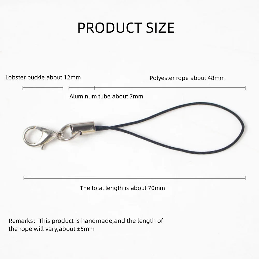 100pcs Polyester Lanyard Single Ring Lobster Clasp Rope Keychains Hooks Mobile Phone Strap Accessories Key Ring