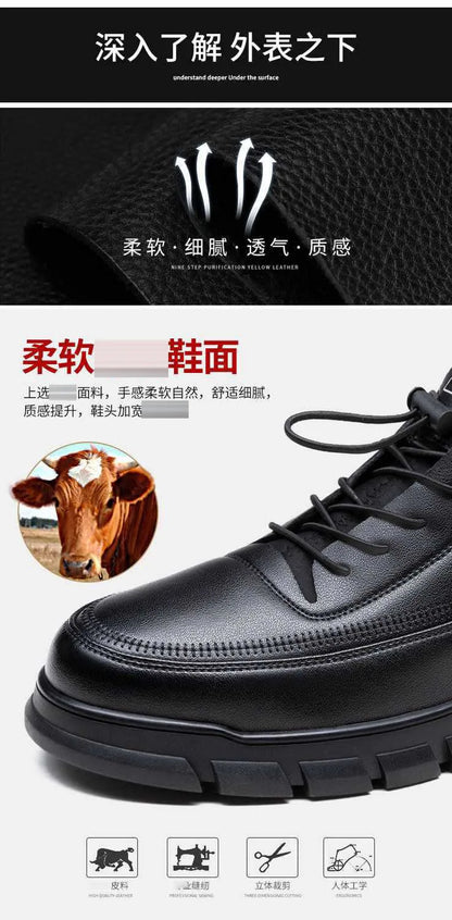 Casual Leather Shoes for Men Autumn Brand Men's Business Office Loafers Platform Mens' Soft Social Shoes Work Footwear Moccasins