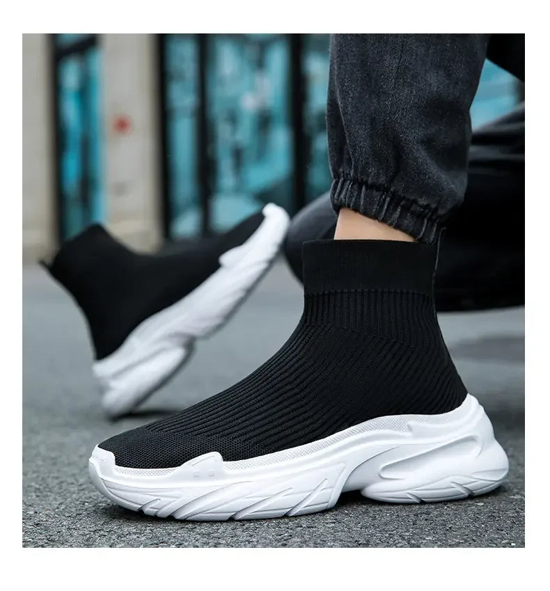 Footwear men's high top sports tennis shoes Luxury designer shoes Mesh breathable socks free boots Fashion casual men's shoes