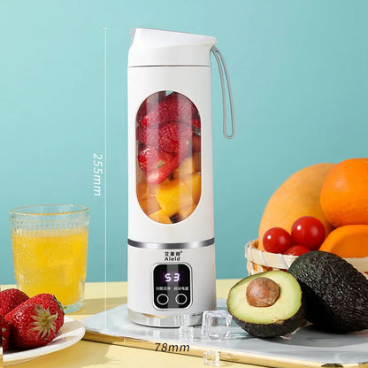 Portable Fruit Juice Blender Small Electric Juicer 12 Blade Head Juicer Cup Mixer Machine Smoothies Blender for Home 3000mAH