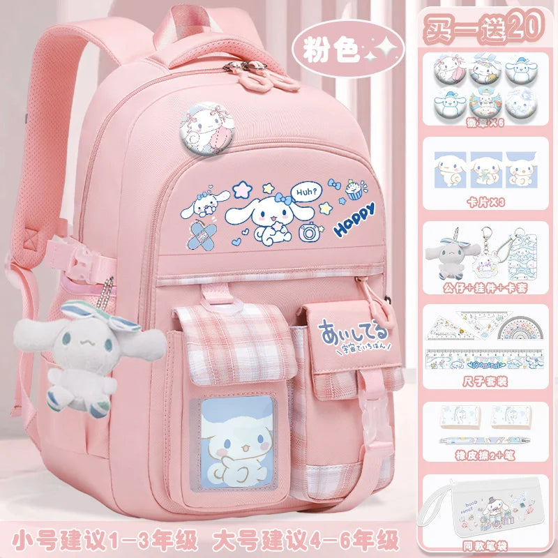 2024 new Sanrio Yugui Dog Schoolbag Schoolgirl Grade 1-6 high-capacity high-appearance minus load school backpack