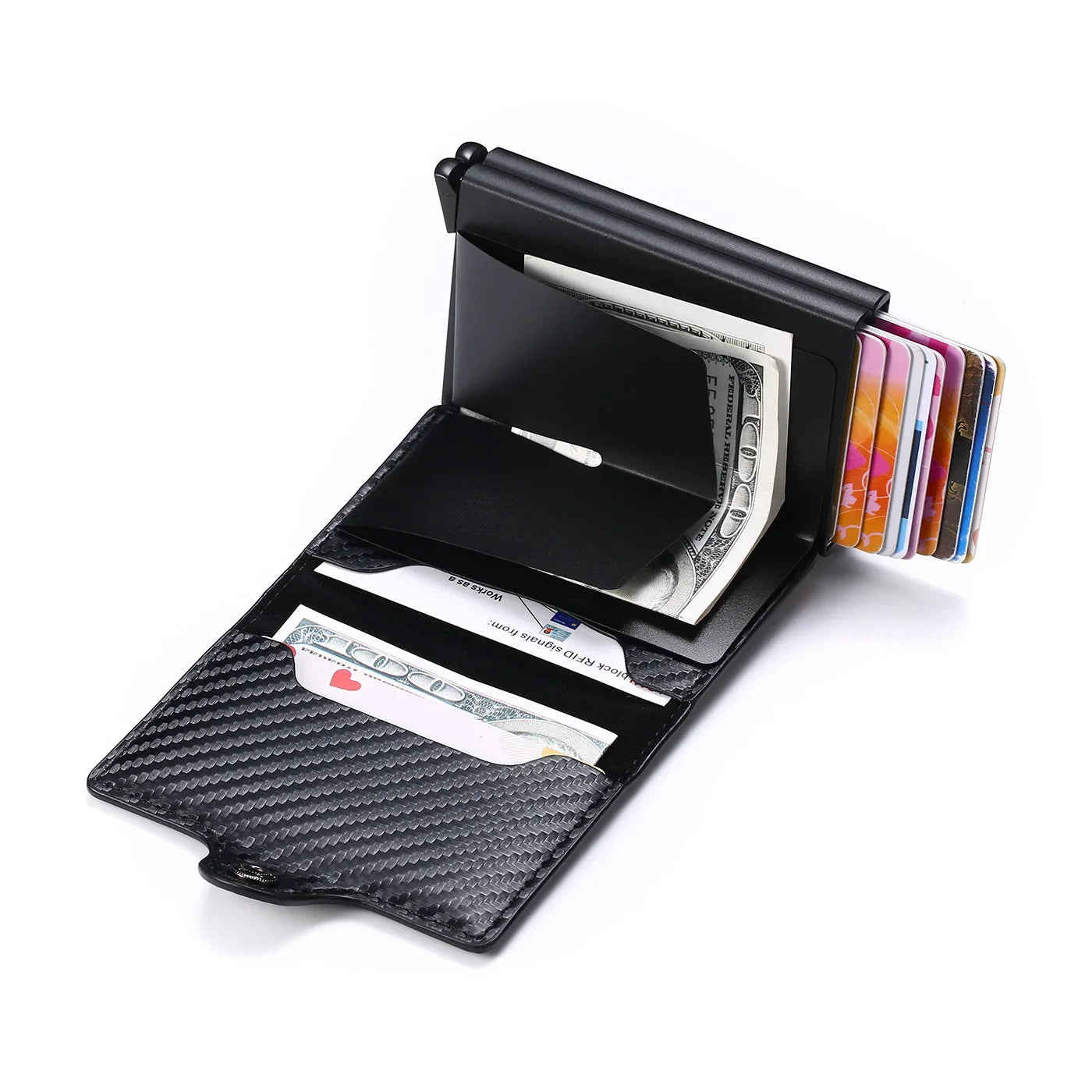 Rfid Men Card Wallets Carbon Fiber Slim Mini Wallet 14 Card Holders Small Money Bag Male Purses