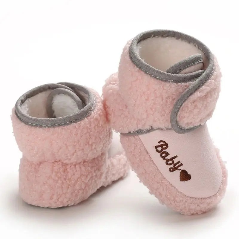 Winter Models of Newborn Baby Toddler Shoes Baby Boy Baby Girl First Walker Cotton Shoes Warm Plus Velvet Snow Boots Anti-slip