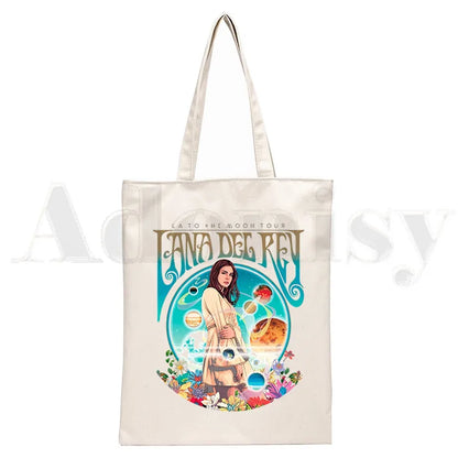 Lana Del Rey LOGO Printed Graphic Hipster Cartoon Print Shopping Bags Girls Fashion Casual Pacakge Hand Bag