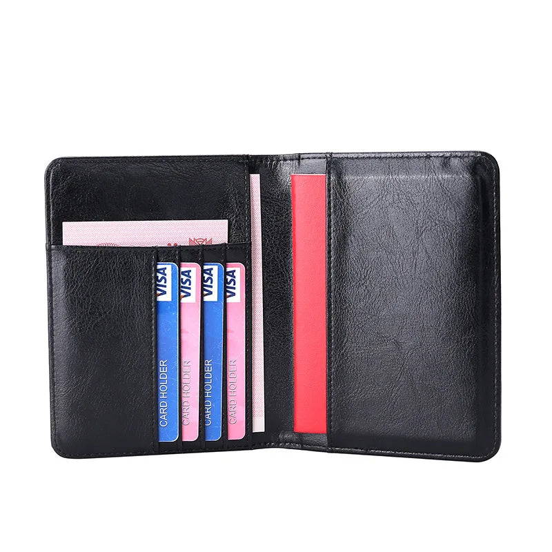 Passport Holder RFID Blocking Genuine Leather on Cover for Passport Bag Multifunctional Travel Air Ticket Leather Case Wallet