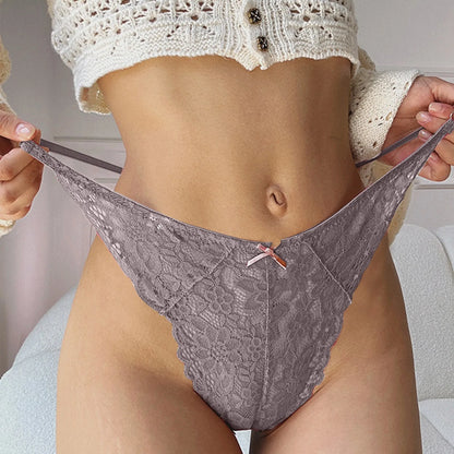 Sexy Lace Panties Womens Hollow Out Transparent Underwear Breathable Soft Floral Embroidery Lingerie Female High Waist G-String