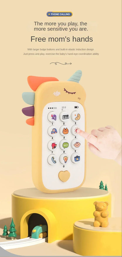 Baby Mobile Phone Toy Simulation Music Sound Telephone Toddler Puzzle Early Education Sleeping Toy Gift with Teether 0 12 Months