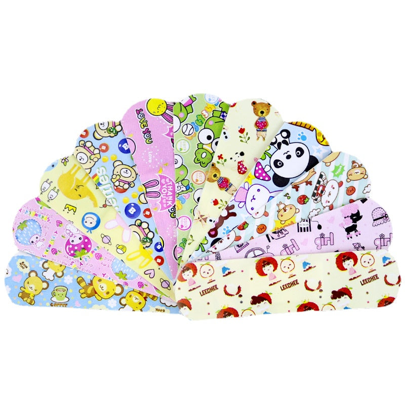 100pcs/set Cartoon Animal Band Aid Kawaii Wound Dressing Plaster for Children Adhesive Bandages Strips First Aid Emergency Patch