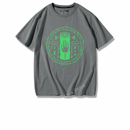 (Uniqlo) Legend of Zelda Temple Seal T-shirt Y2k Tees Men Kid T-shirt Top Men Cotton T-shirt Summer Women T-Shirt Men Clothing