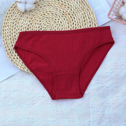 6pcs Pure Cotton Underwear Cute Girl Underwear Medium Waist Large Size Breathable Triangle Women's Underwear