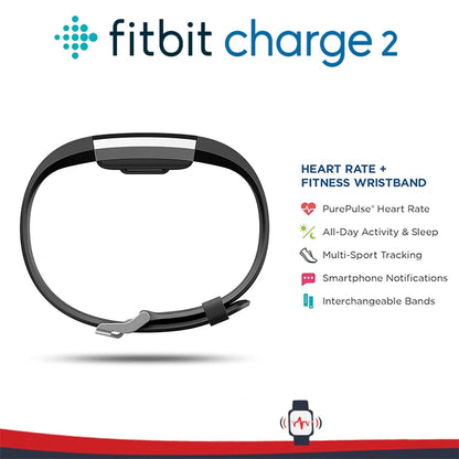 Fitbit Charge 2 smart wristband heart rate monitoring exercise pedometer fitness sleep call notification GPS IOS Android