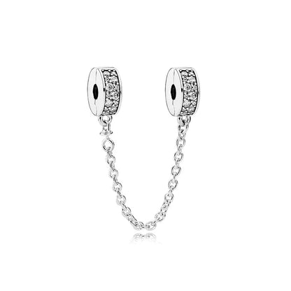 New 925 sterling silver cool and shiny split chain buckle boutique charm pendant suitable for original DIY bracelets DIY jewelry