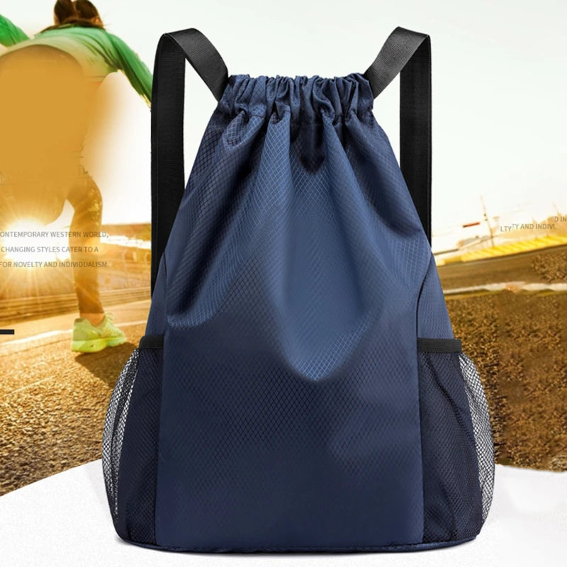 Men/Women Drawstring Pocket Backpack Oxford Backpack Large Capacity Drawstring Travel Bag Fitness Sports Bag