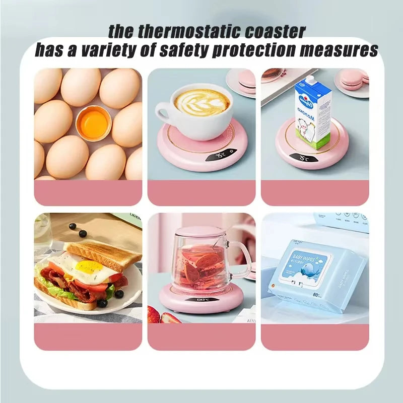 Xiaomi Thermostatic Heating Coaster 3 Speed Adjustment USB Heating Cup Coasters 55 Degrees Constantly Temperature Heat Household