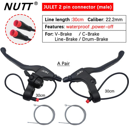 NUTT E-Bike Scooter Electric Brake Lever Bike Bicycles 22.2MM With Bell For Bicycles V-Brake / C-Brake / Line-Brake / Drum-Brake