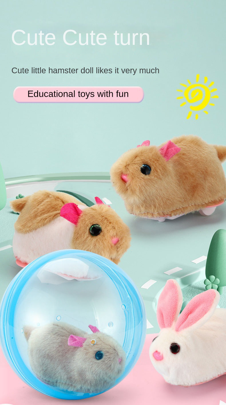 New Popular Electric Rabbit Hamster Rolling Ball Playing Cat Electronic Plush Dog Cat Machine Pet Toys