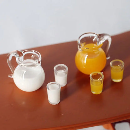 1/12 Scale Simulation Miniature  Drinking Model Drinks Jug Cup Coffee Milk Lemon Water Orange Juice Doll Accessories