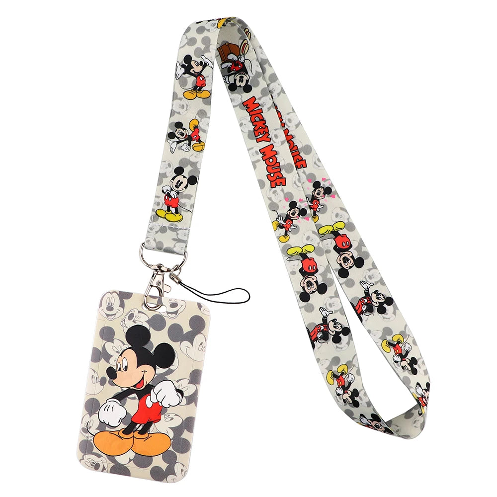 Lilo Stitch Cute Couples Lanyard For Keys Chain Credit Card Cover Pass Mobile Phone Charm Straps ID Badge Holder Key Accessories