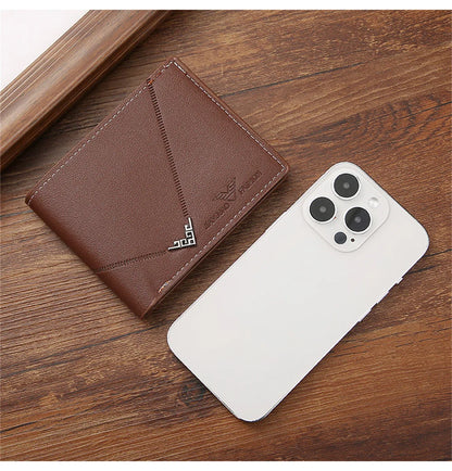 Men's Short Design Causal Purses Male Folding Wallet Coin Card Holders High Quality Slim Money Bag New Hot Men PU Leather Wallet