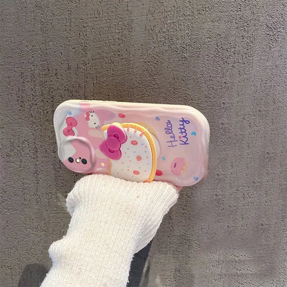 Hello Kitty Grip Tok Holder Wave Soft Phone Case for Samsung A05S A15 A04E A14 A24 A34 A54 A13 A33 A53 A22 A32 A52 M14 M34 M54