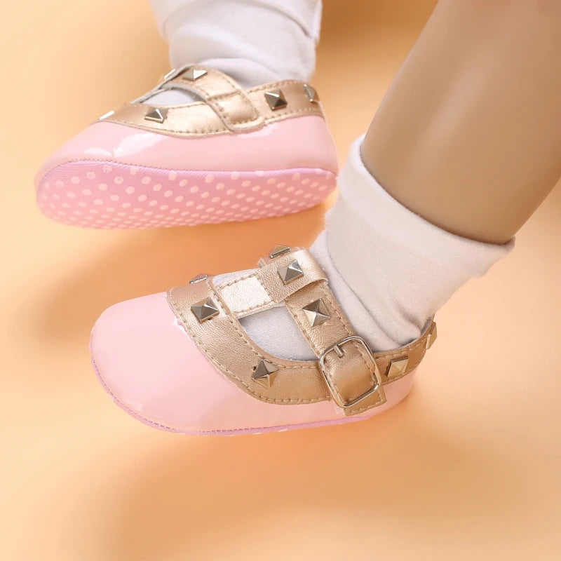 HAIZHIW 0-18Months Sweet Newborns Fashion Solid Color Casual Shoes Princess Shoes Soft-soled Sneakers 0-18 M Walking Shoes