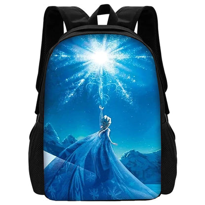 Frozen Princess Elsa Child School Backpack with Lunch Bags ,Pencil Bags ,Cartoon School Bags for Boys Girls Best Gift