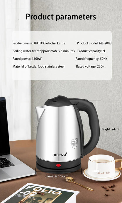 2L Stainless Steel Electric Kettle Kitchen Appliances Smart Kettle 1500W Whistle Kettle Samovar Tea Coffee Thermo Pot Gift