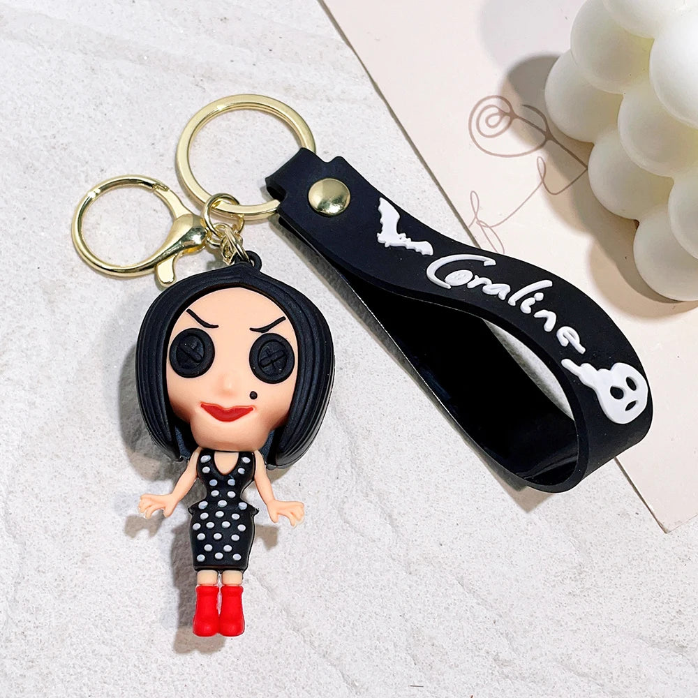 New Mother Ghost keychain necklace Caroline cartoon character keychain cartoon creative pendant