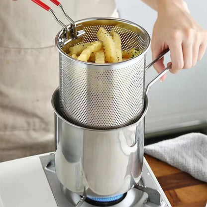 304 Stainless Steel Basket Pot Fryer Fry Deep Frying Fish Strainer French Japanese Chips Mesh Pasta Pan Wire Kitchen Turkey Onio