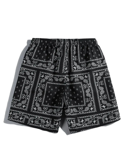 Men's Casual Paisley Print Sports beach shorts Casual Fashion Street trend High quality men's shorts pants clothing